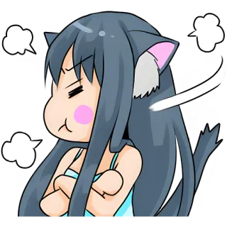 😤 Anime, Kocica, Zły, Nadąsany, Manga, Kreskówka telegram sticker