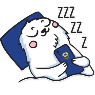😴 ZZZ slapen, slaap, zzz, cartoon, telefoon, kussen telegram sticker