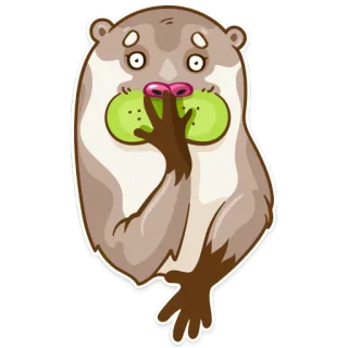 🤢 động vật, rái cá, hoạt hình, dễ thương, vui nhộn, nhãn dán telegram sticker