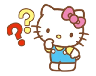 🌟 Hello Kitty chat, question, mignon, dessin animé, kawaii telegram sticker