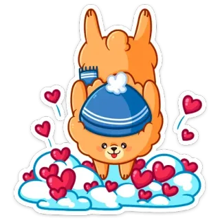 ❤️ 狗, 爱心, 可爱, 动物, 卡通, 云, 爱, 贴纸 telegram sticker