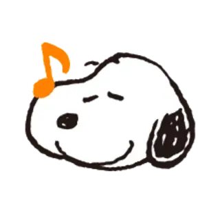 🐧 Snoopy スヌーピー, ピーナッツ, 犬, アニメ, 音楽, 音符 telegram sticker
