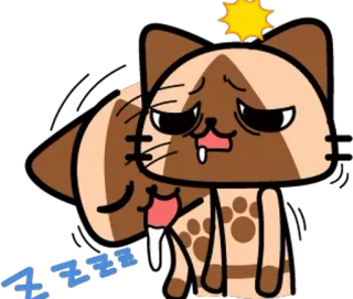 😴 ZZZZZ 고양이, 졸린, 피곤한, 자는, zzz, 만화 telegram sticker