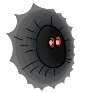 🕳 Desenho animado, Escuro, Criatura, Monstro, Olho, Assustador telegram sticker