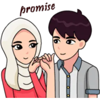 🤝 promise love, couple, muslim, romance telegram sticker