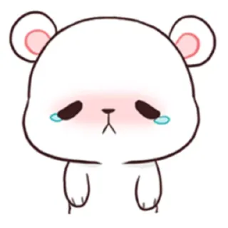 😞 bear, cute, sad, crying, cartoon, kawaii, sticker telegram sticker