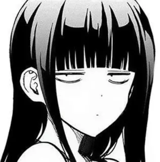 😐 Anime, Mangá, Garota, Inexpressiva, Entediada, Rosto, Desenho animado whatsapp sticker