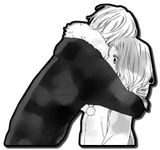 ❤ abraço, anime, mangá, casal, amor, carinho telegram sticker