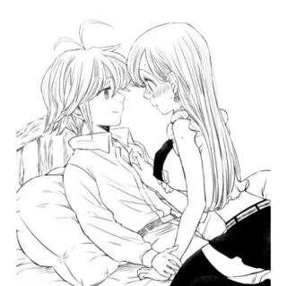 💕 Elizabeth Seven Deadly Sins Anime, Manga, Paar, Romantik, Charaktere, Meliodas, Elizabeth telegram sticker