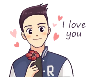 ❤ I love you amor, romance, coração, carinho, namorado, namorada, presente, flor telegram sticker