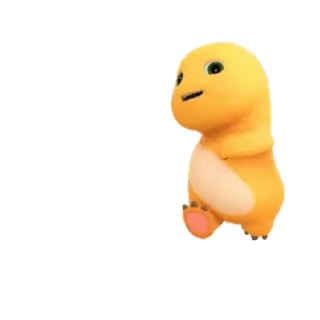 😊 dinosauro, cartone animato, carino, personaggio, giallo, animale, illustrazione, adesivo whatsapp sticker