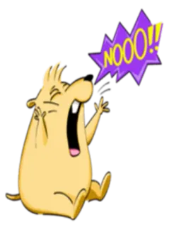 🙁 NOOO!! Kreskówka, Smutny, Płacz, Emocjonalny, Wyraz, Wykrzyknik telegram sticker