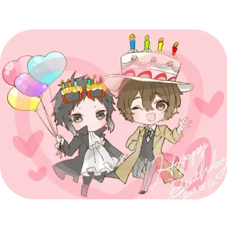 🎉 Happy Birthday
2018.05.22 Geburtstag, Feier, Chibi, Süß, Anime, Luftballons, Kuchen telegram sticker