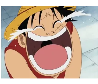 😂 Luffy One Piece Anime, Desenho animado, Chorar, Triste, Emocional, Luffy, One Piece telegram sticker