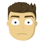 😳 脸, 头, 表情, 卡通, 肖像 telegram sticker