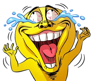 😂 Biểu tượng cảm xúc, Hoạt hình, Vàng, Khóc, Khuôn mặt, Biểu cảm, Hài hước telegram sticker