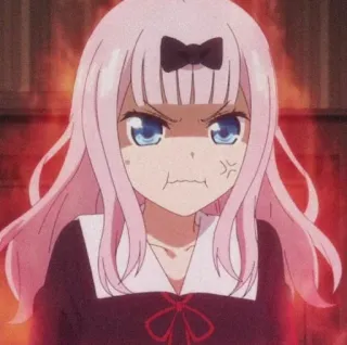 😡 Chika Fujiwara Kaguya-sama: Love Is War Аниме, Злой, Разочарован, Чика Фудзивара, Kaguya-sama: Love is War telegram sticker