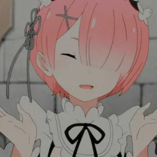 🍡 Ram Re:Zero Anime, Kartun, Domba, Re:Zero, imut, Waifu whatsapp sticker