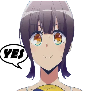 👍 YES anime, girl, volleyball, yes, sticker whatsapp sticker