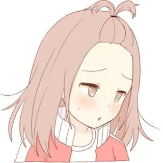 😳 动漫, 女孩, 可爱, 卡通, 贴纸, 表情, 粉色 telegram sticker