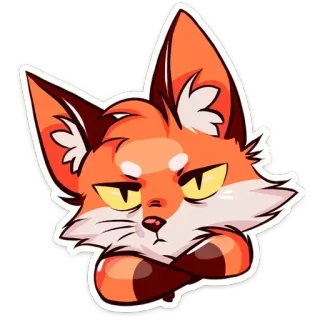 🙅‍♂️ rubah, binatang, kartun, stiker, imut, oranye, sombong, merendahkan telegram sticker