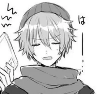 😠 は Anime, Manga, Chłopak, Szalik, Zima, Czapka telegram sticker