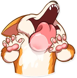 👅 corgi, perro, burbuja, dibujo animado, animal, lindo, divertido whatsapp sticker