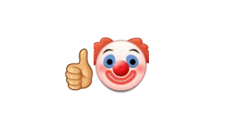 🤡 Clown, Duim omhoog, Emoji, Positief, Grappig telegram sticker