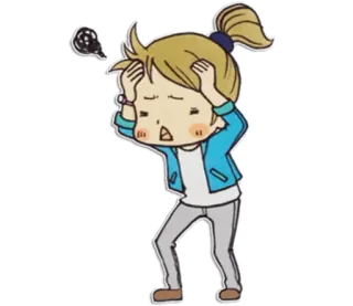 😖 Stress, Frustration, Cartoon, besorgt, ängstlich, Sorge, verärgert whatsapp sticker