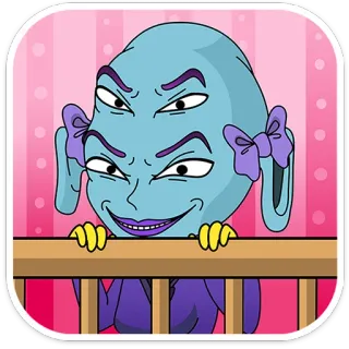 👽 Cartoon, Monster, Baby, Kinderbett, Alien, Seltsam telegram sticker