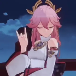 👌 Yae Miko Genshin Impact Anime, Dibujos animados, Yae Miko, Genshin Impact whatsapp sticker