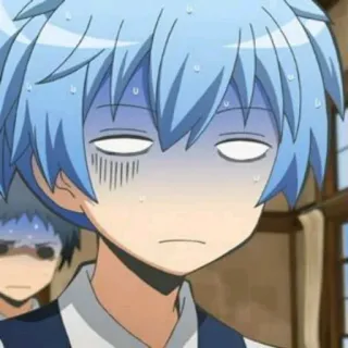 🌈 Nagisa Shiota Assassination Classroom anime, nagisa, shiota, assassination classroom, character, manga, expression, sweating telegram sticker