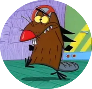 ⚪️ Daggett Doofus Beaver The Angry Beavers cartoon, beaver, angry beavers, funny, nickelodeon telegram sticker