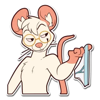 😏 desenho animado, rato, óculos, personagem telegram sticker