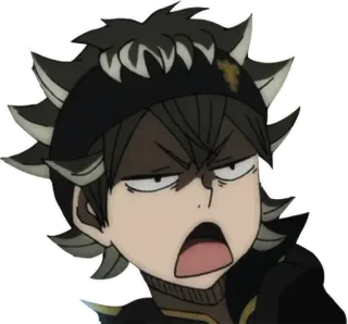 🤨 Asta Black Clover 애니메이션, 만화, 아스타, 블랙 클로버, 캐릭터, 스티커 telegram sticker