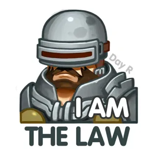 👽 I AM THE LAW Robocop, Panzerung, Gesetz, Science Fiction, Film telegram sticker