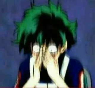 😐 Izuku Midoriya My Hero Academia anime, My Hero Academia, Izuku Midoriya, Deku, gracioso, reacción, impactado telegram sticker