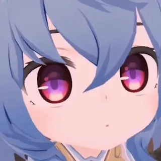 😳 Anime, Cartoni animati, Carino, Adesivo, Ragazza, Capelli blu telegram sticker