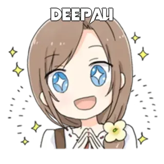 🤔 DEEPALI Anime, Schattig, Glitter, Meisje, Manga telegram sticker