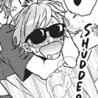 🍄 SHUDDER 动漫, 漫画, 战栗, 汗, 太阳镜 whatsapp sticker