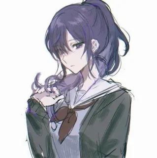 🔮 动漫, 女孩, 校服, 插画, 卡通, 绘画 telegram sticker