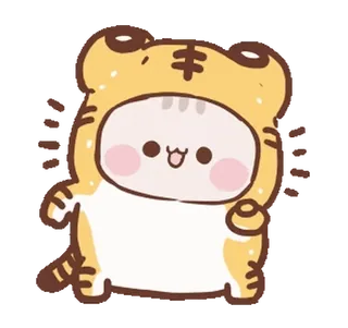 😞 harimau, binatang, imut, kartun, kucing, stiker telegram sticker
