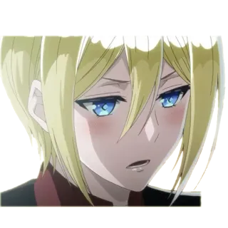 😳 animé, blonde, portrait, personnage whatsapp sticker