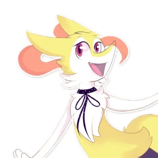 😁 Braixen Pokémon เฟนเนกิน, โปเกมอน, เฟนเนกิน, สุนัขจิ้งจอก, น่ารัก, อนิเมะ, การ์ตูน telegram sticker