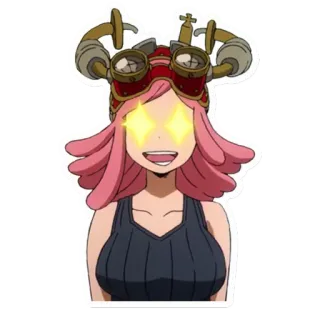 🤩 Mei Hatsume My Hero Academia Anime, My Hero Academia, Mei Hatsume, Błysk, Inżynier, Wynalazca telegram sticker