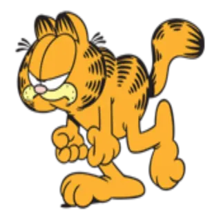 😑 Garfield Kreskówka, Kot, Garfield, Pomarańczowy kot, Animowany, Leniwy kot telegram sticker