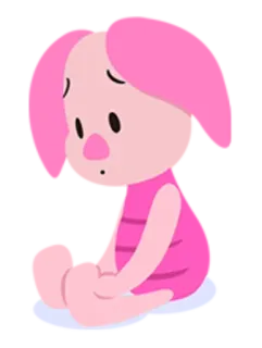😟 Piglet cartoon, pig, animal, pink, cute telegram sticker