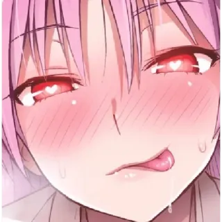 🍁 Anime, Arrossire, Occhi a cuore, Manga, Kawaii, Cartone animato telegram sticker