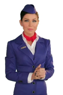 👩 aeromoça, avião, aviação, uniforme, mulher, viagem telegram sticker