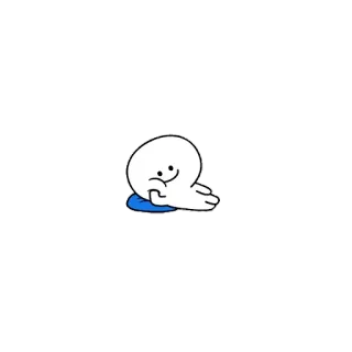 🙂 Cartone animato, Carino, Sdraiato, Personaggio, Illustrazione telegram sticker